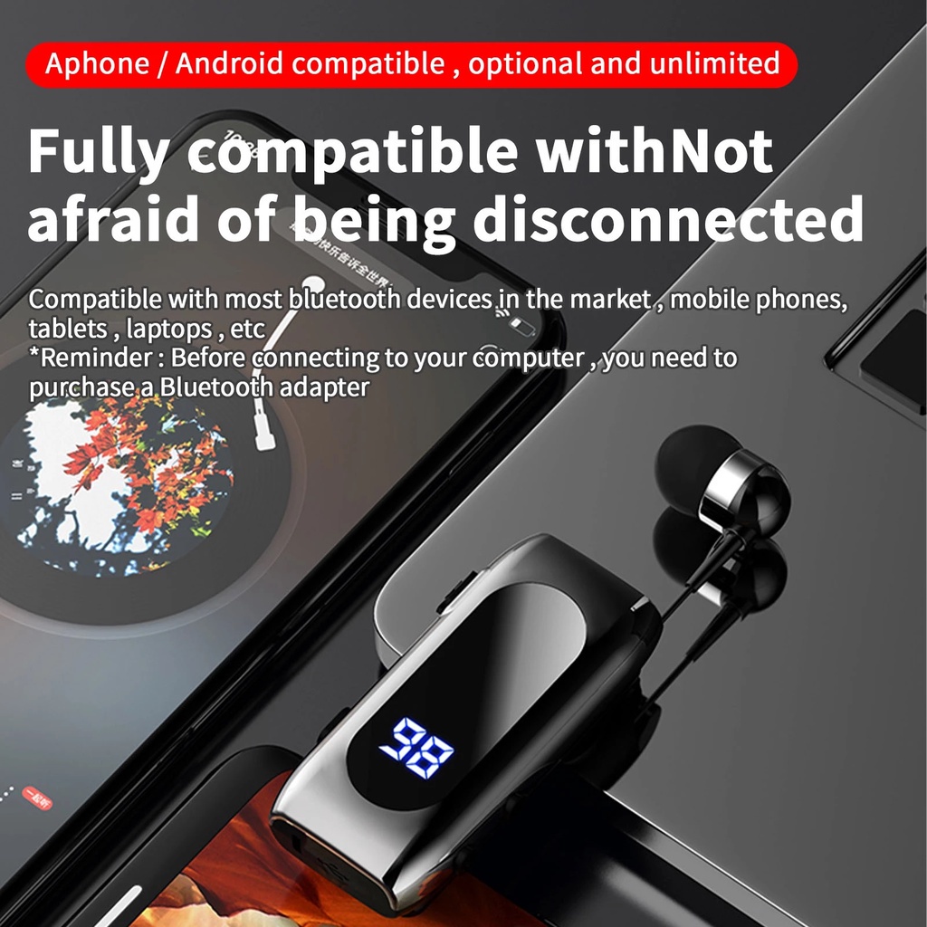Tai Nghe Nhét Tai K55 Bluetooth Không Dây Có Kẹp Gắn Tai Kiểu Dáng Thể Thao