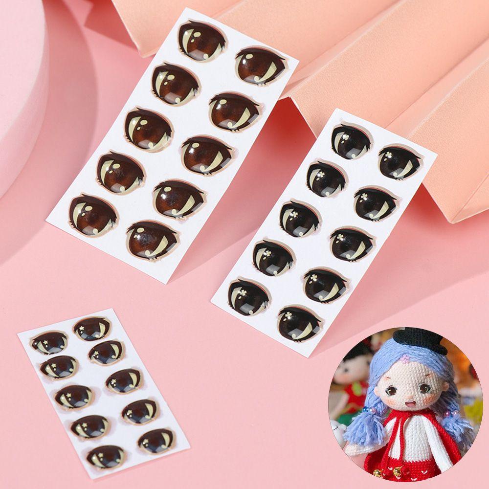 RAINBOW Bộ 5 Miếng Dán Mắt Kính Nhiều Kiểu Dáng Họa Tiết Hoạt Hình 8mm / 10mm / 12mm