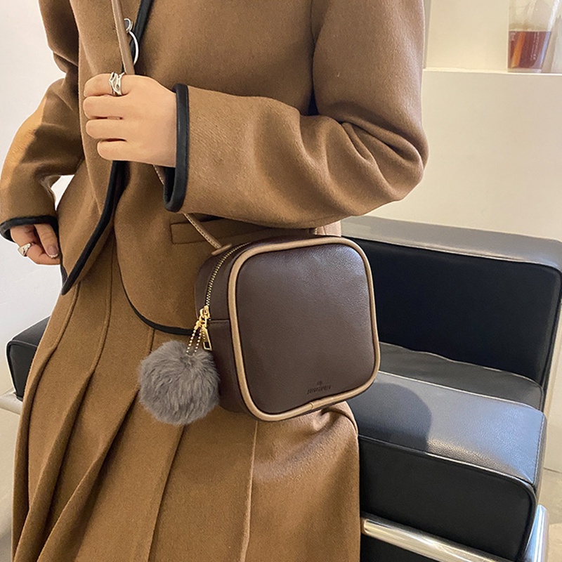 Túi Đeo Vai Hình Vuông Cỡ Nhỏ Phủ Lông Phong Cách Hàn Quốc Thời Trang Cho Nữ