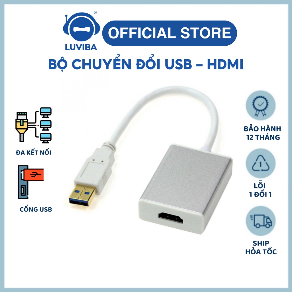 Cáp chuyển đổi USB to HDMI USB 3 0 sang HDMI LUVIBA UH30