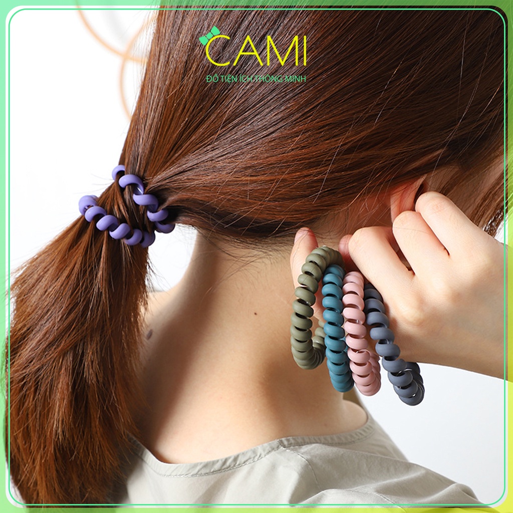 Dây buộc tóc kiểu dán lò xo, nhiều màu sắc lựa chọn mang phong cách trẻ trung - Cami - CMPK266