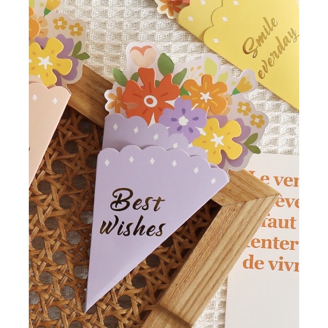 Thiệp Hoa siêu dễ thương dùng trang trí Quà, Hoa.