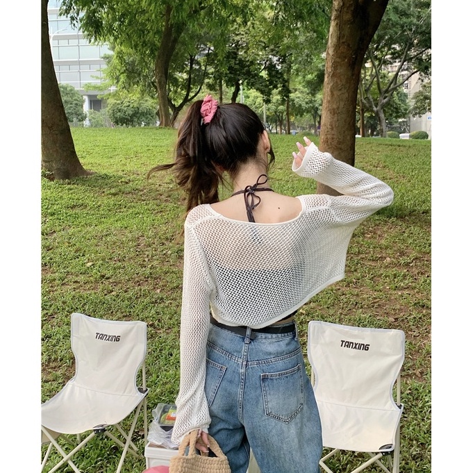 Porozi Áo khoác cardigan mỏng chống nắng phong cách thời trang Hàn Quốc