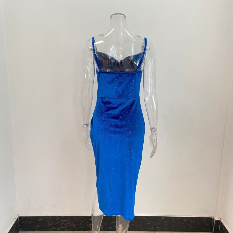 Xiangbao Đầm Nhung Không Tay Hở Lưng Dáng Vừa Đính Kim Sa Lấp Lánh Dành Cho Nữ Dự Tiệc Tố