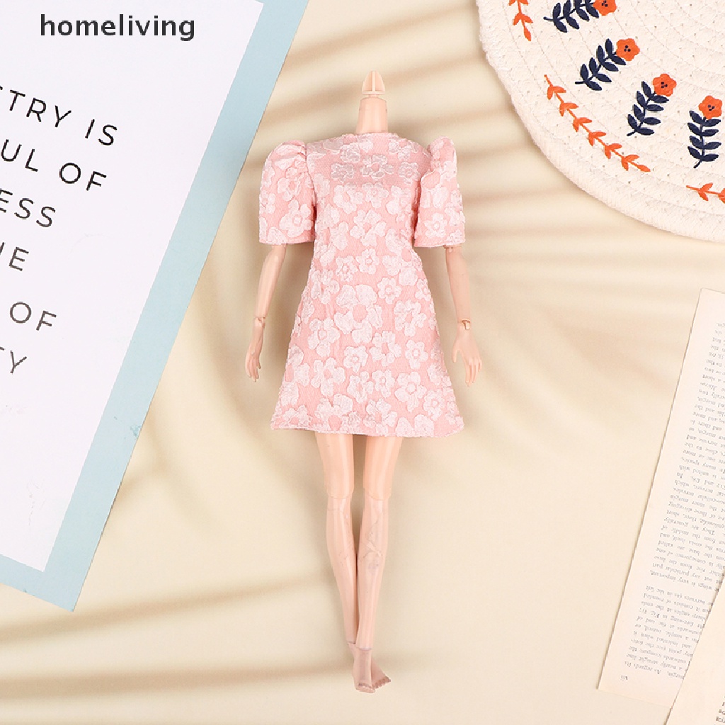 Đầm Dài Tay Phồng In Họa Tiết Xinh Xắn Dành Cho Búp Bê 28-30cm 1 / 6