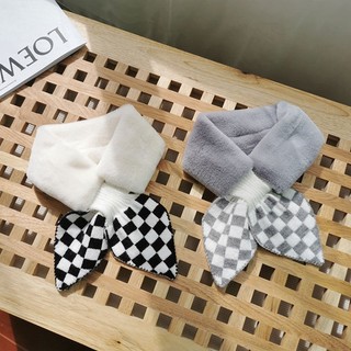 Khăn quàng cổ lông mềm, nơ chấm bi cute