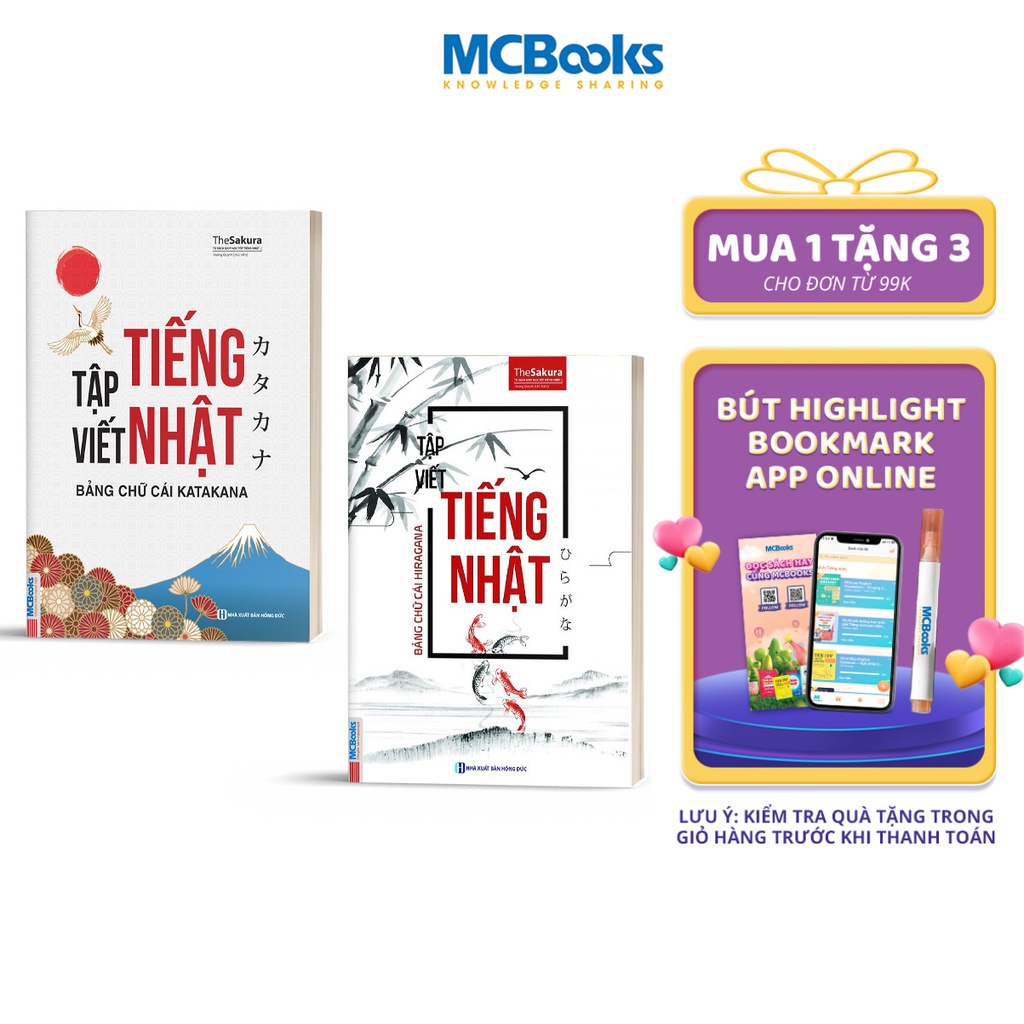 Sách - Combo Tập Viết Tiếng Nhật Bảng Chữ Cái Katakana và Hiragana