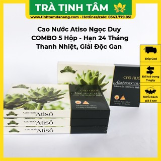Ống uống Atiso Ngọc Duy, Combo 5 hộp hỗ trợ thanh nhiệt giải độc, Đặc sản Đà Lạt làm quà