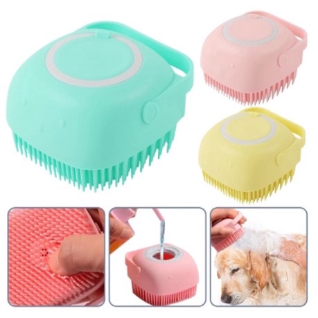 Elsabell. Bàn chải tắm cho chó mèo - Bàn chà lông găng tay massage cho cún và mèo