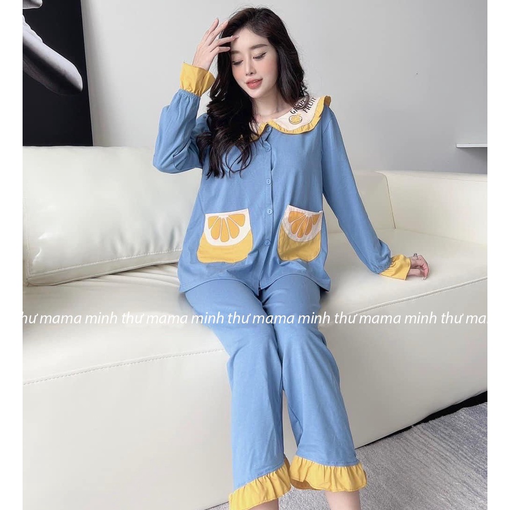 Bộ bầu - bộ sau sinh - chất liệu cotton - kiểu mới thời trang ( Dài - Túi - Múi Cam )