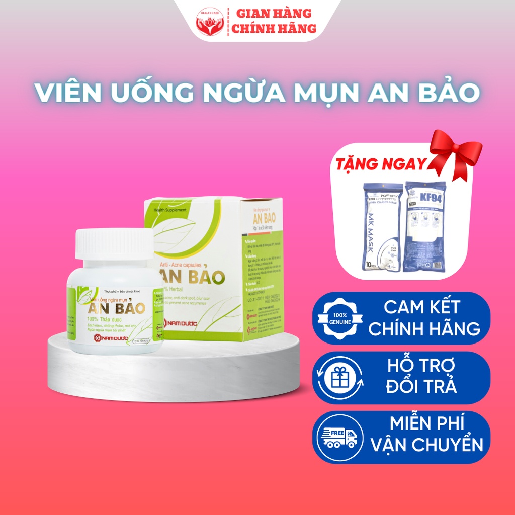 Viên uống ngừa mụn An Bảo- Lọ 30 viên - thanh nhiệt giải độc, mát gan, sạch mụn, mờ vết thâm - 𝐇𝐞𝐚𝐥𝐭𝐡 𝐂𝐚𝐫𝐞