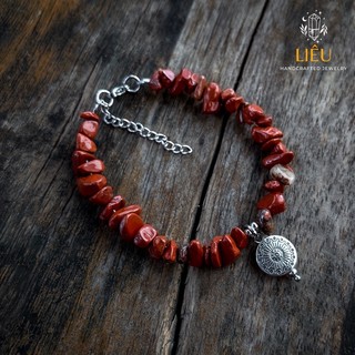 Vòng tay đá thô Jasper đỏ