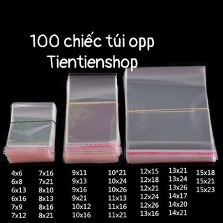 100 chiếc túi bóng kính opp dán miệng chọn size