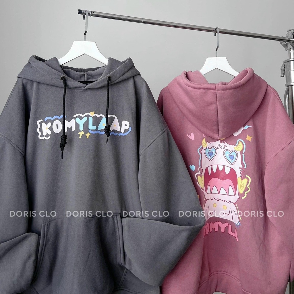 Áo hoodie nam nữ in quái thú nhỏ siêu kute