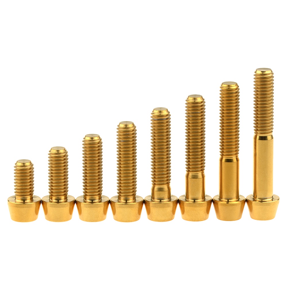Bu Lông Titan Hình Nón Kích Thước 5 M8x15 / 20 / 25 / 30-50mm Chuyên Dụng Cho Máy Ghi Âm / Giảm Xóc Vespa / Nmax / Xmax / PCX