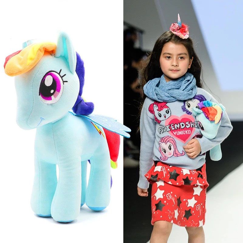 Thú Nhồi Bông Hình Con Ngựa Pony 35cm Màu Hồng