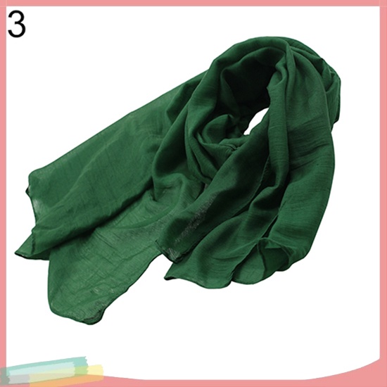 Khăn quàng cổ dài chất liệu vải cotton linen màu trơn thời trang dành cho nữ