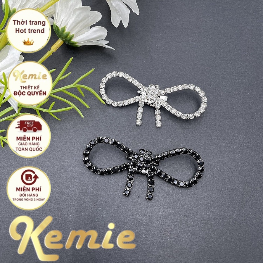 Ghim Cài Áo Hình Nơ Đính Đá Phối Tua Rua Toàn Diện Thời Trang Cho Nữ