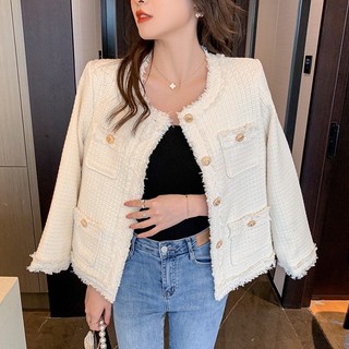 Áo dạ tweed tua rua 2 màu siêu đẹp