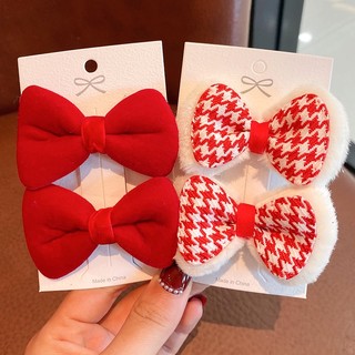 Kẹp Tóc Nơ Đỏ Cho Bé Gái