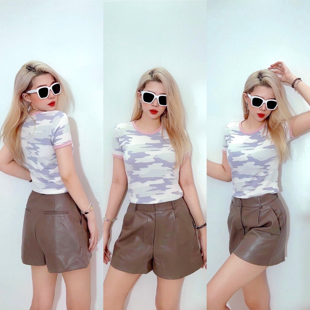 Áo beo croptop viền tay vnxk