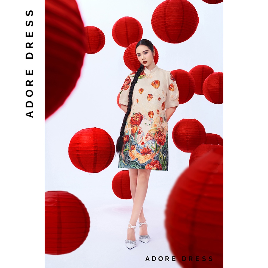 Váy tết dáng a Liên Hoa Miêu 2AD3003 ADORE DRESS