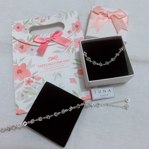 Vòng tay Bạc lập phương, Lắc tay Bạc cao cấp TUNA SILVER