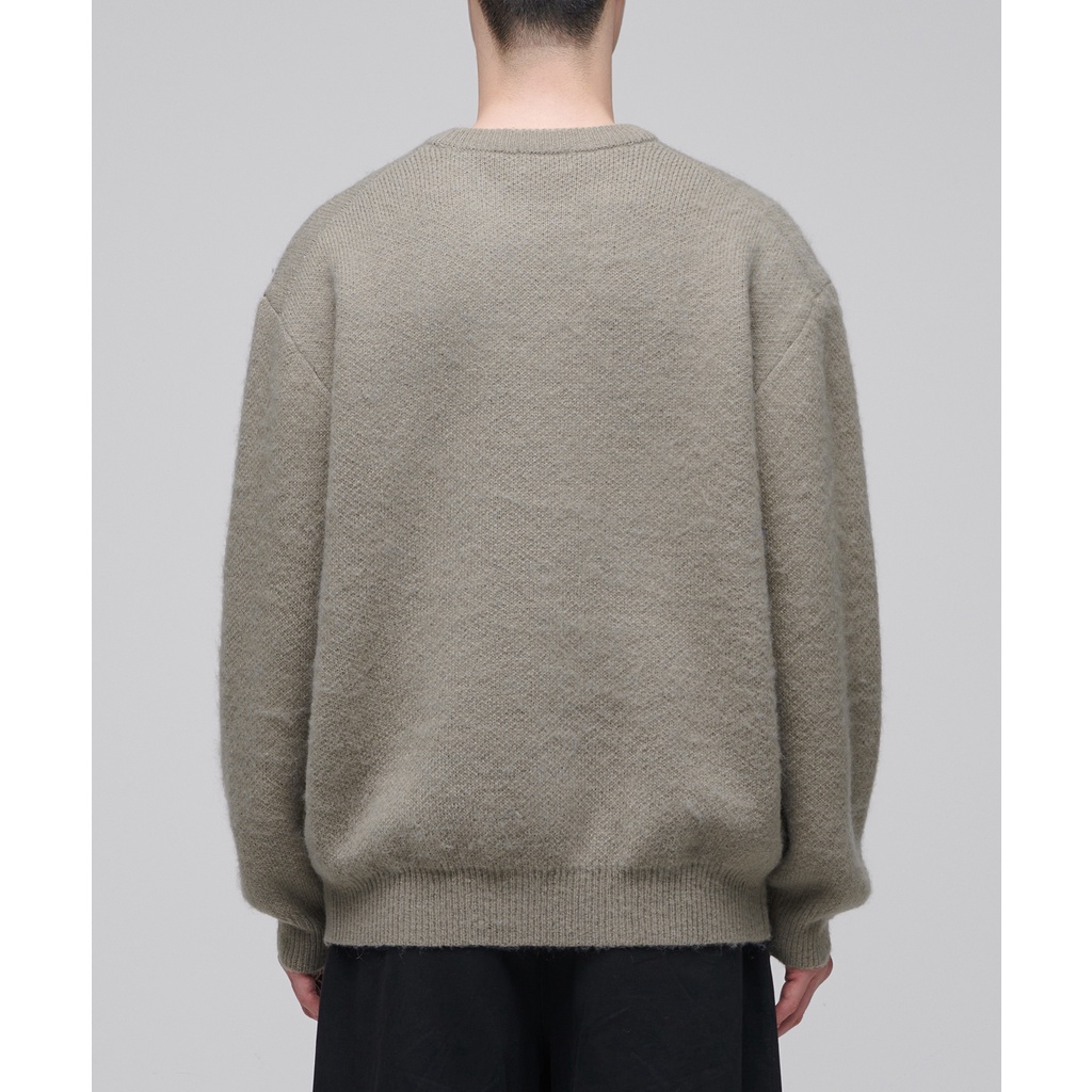 Áo len lông thỏ nam,  Mohair cào xù, form rộng, thương hiệu MUSINSA, chất len nhẹ, mềm, ấm -   MMBWP602