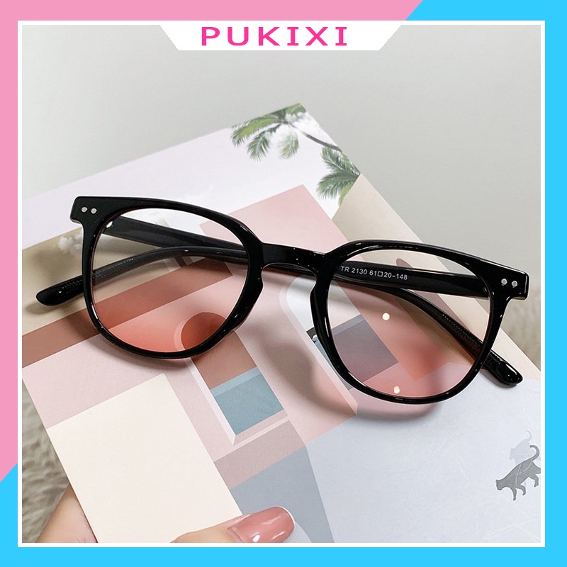 Mắt kính cận nữ nam má hồng mắt kính vuông không độ thời trang phong cách Hàn Quốc cute siêu xinh chống tia UV 096