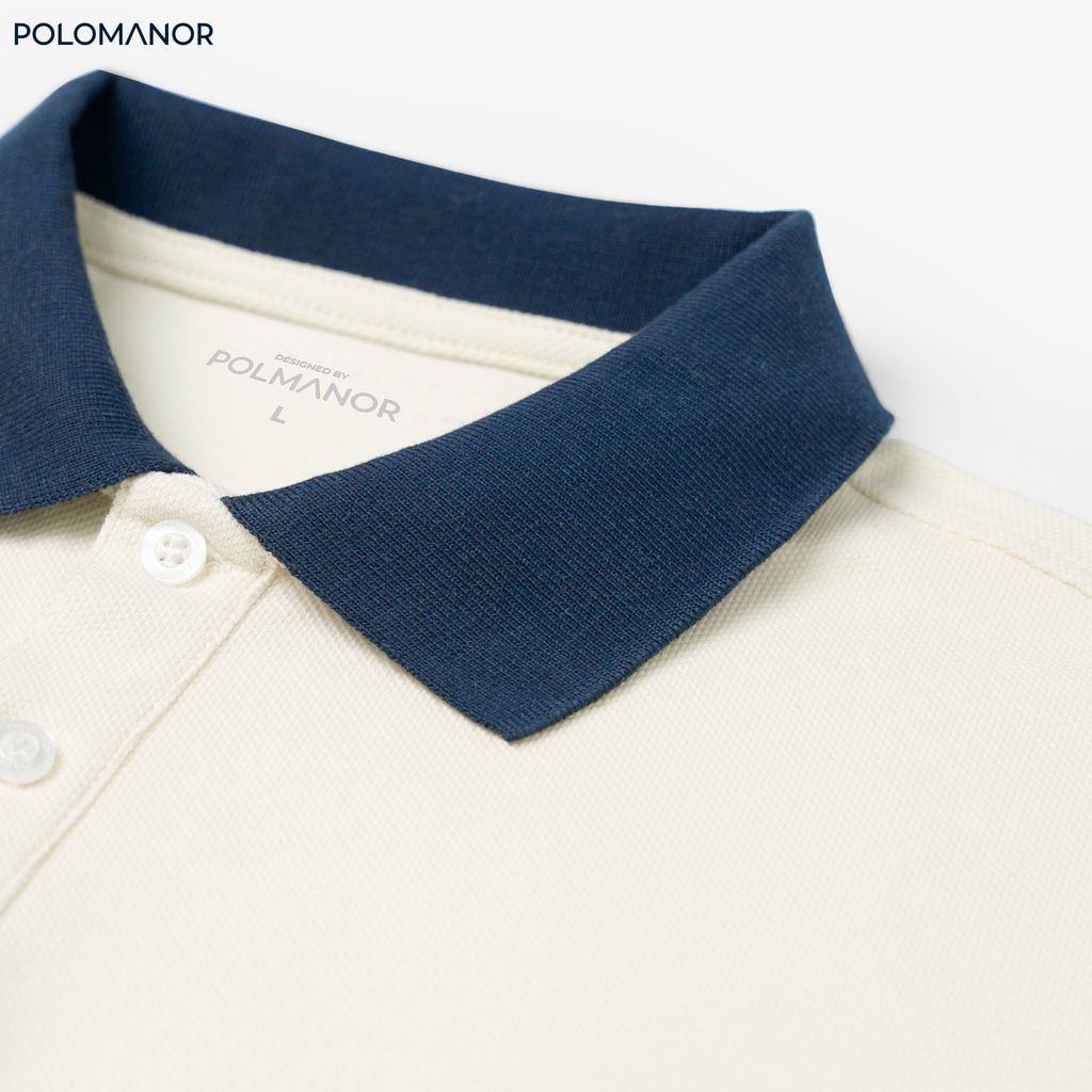 Áo Polo nam phối RENT vải cá sấu cotton UNI, nam tính, thanh lịch, sang trọng - POLOMANOR