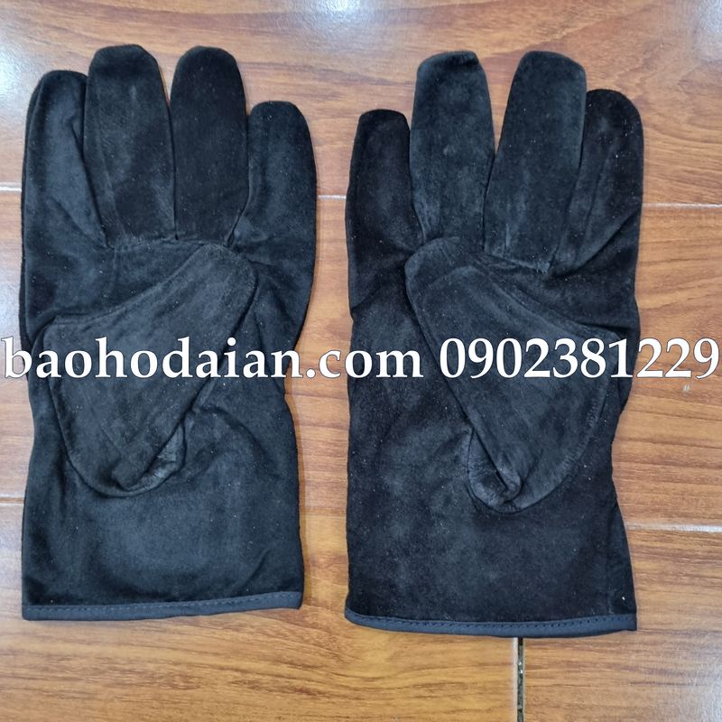 Găng tay da hàn Tig màu đen (da heo)