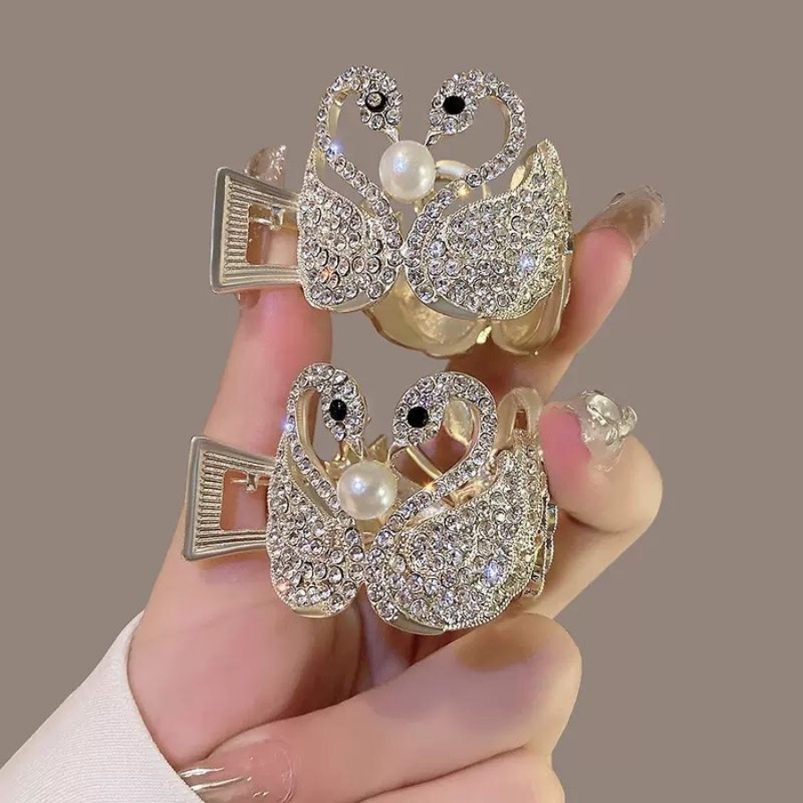 Kẹp Tóc Đuôi Ngựa Bằng Hợp Kim Đính Kim Cương Giả Phong Cách Hàn Quốc