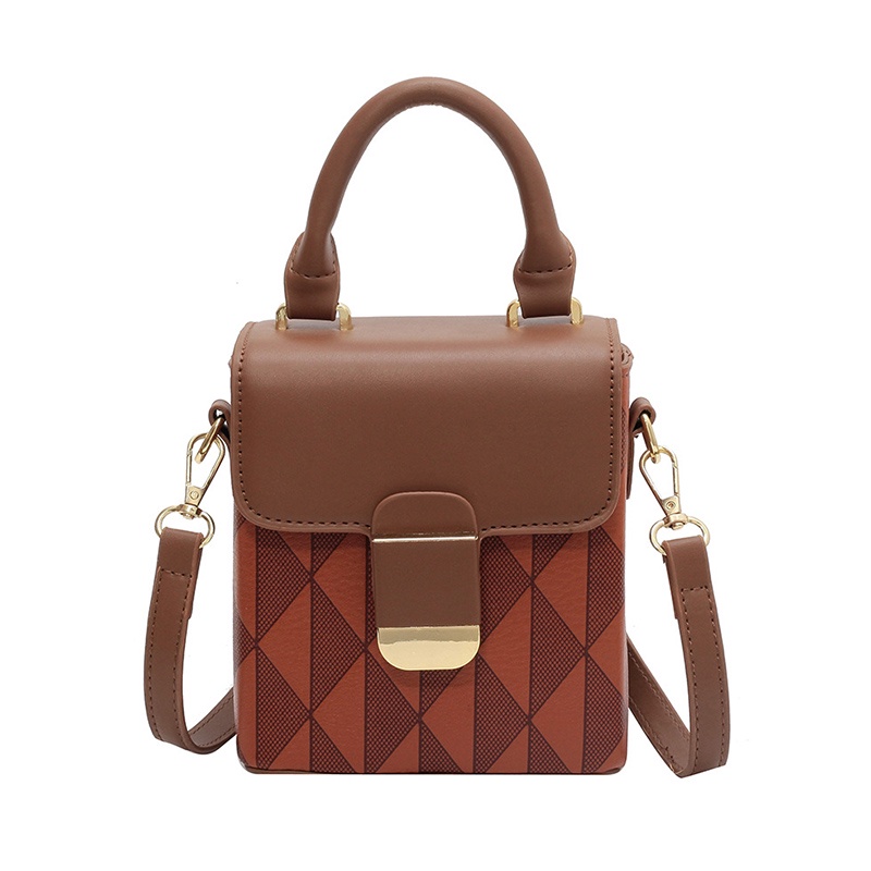 Túi Đựng Điện Thoại Đeo Chéo Họa Tiết Hình Thoi Màu Sắc Dễ Phối Đồ Cho Nữ