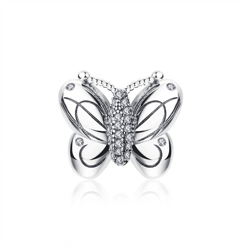 Mặt Dây Chuyền Hình Cánh Thiên Thần / Vương Miện / Gấu Pandora Mạ Bạc 925 Thời Trang DIY Thích Hợp Làm Quà Tặng Cho Nữ