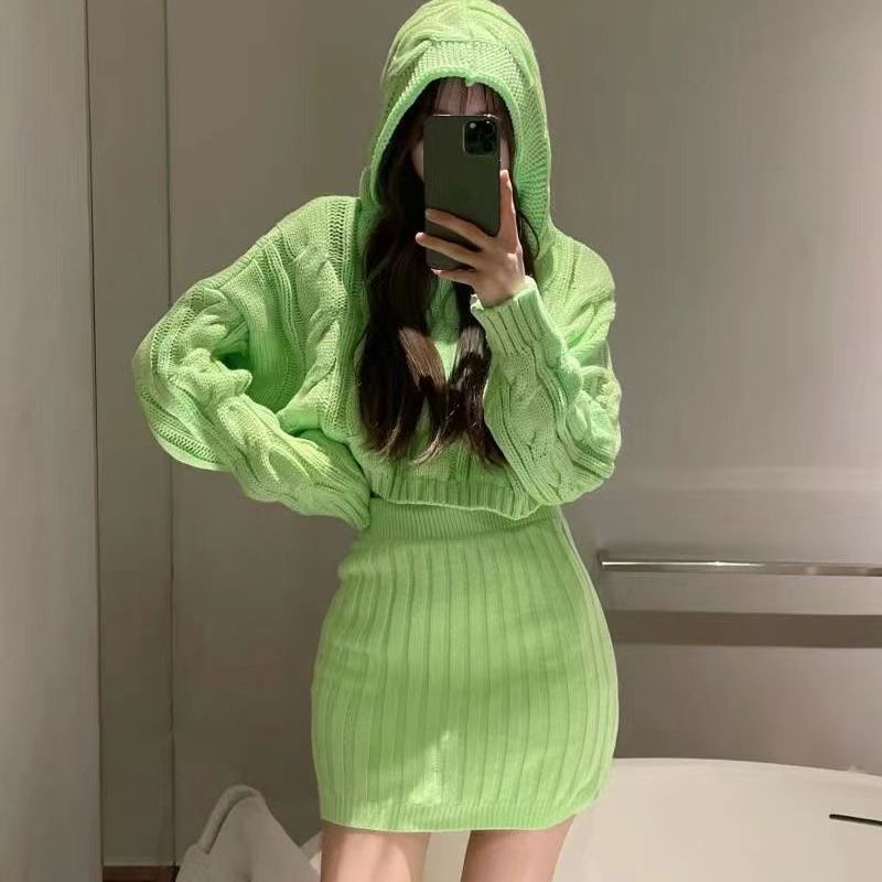 K Bộ Áo Dệt Kim Và Chân Váy Thời Trang Thu Đông Hàn Quốc Khí Chất Đẹp Dành Cho Bạn Nữ