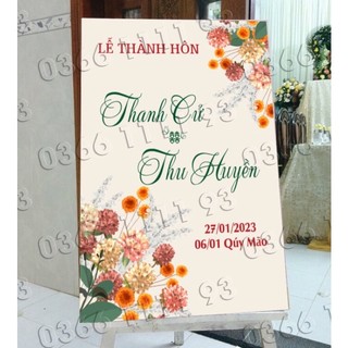 Bảng tên đám cưới (Theo Yêu Cầu) Mọi kích thước