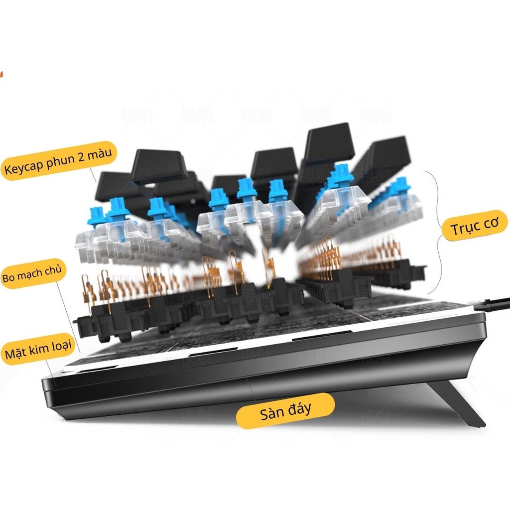 Bàn phím cơ ZK3 Blue switch Gaming Led RGB 5 chế độ nháy full size 104 phím - Bàn phím cơ 2