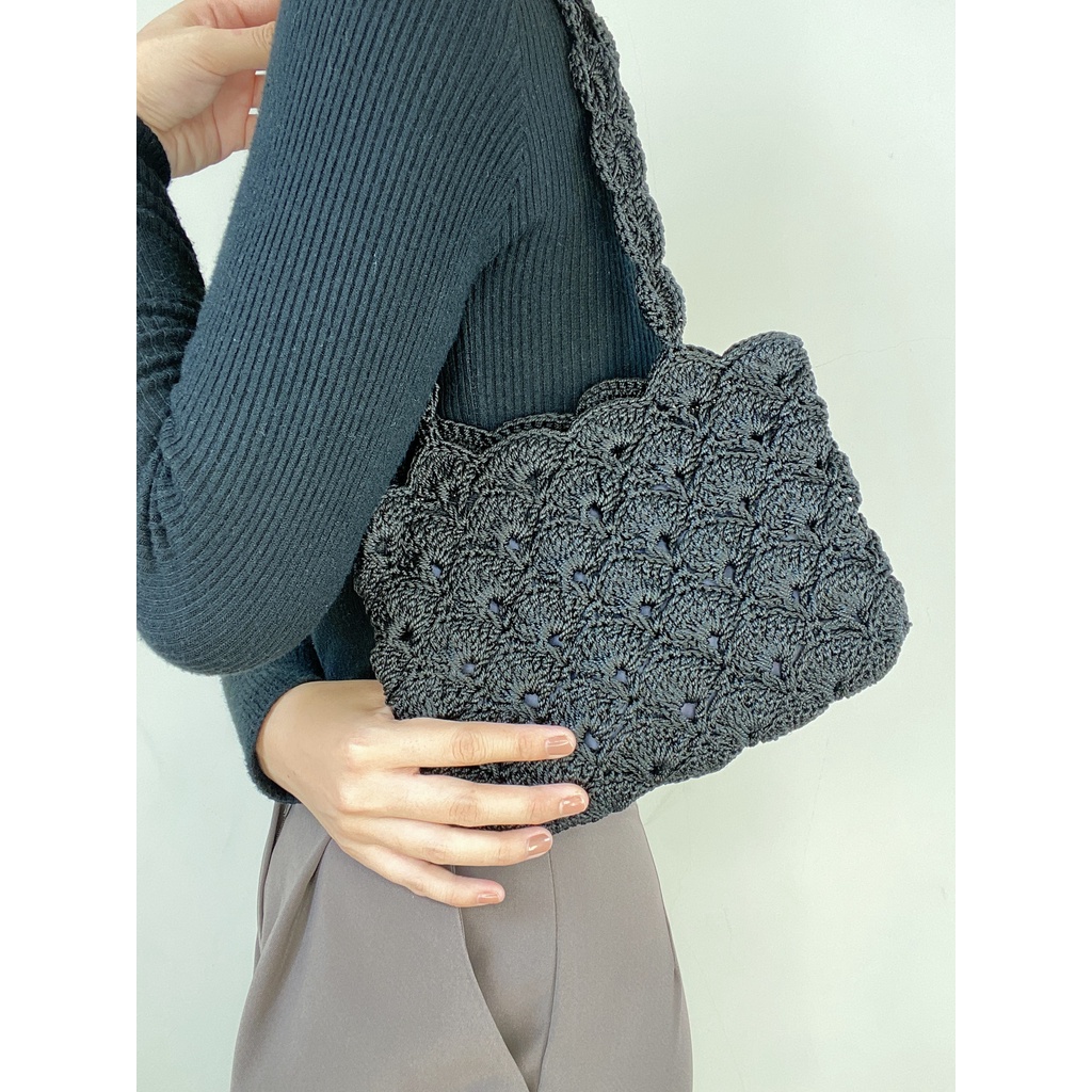 Túi len - họa tiết rẽ quạt siêu cute - HANDMADE 100%