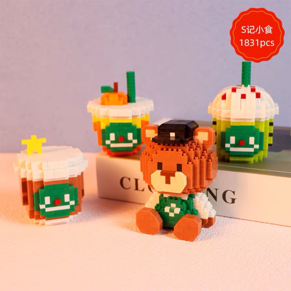 Bộ mô hình lắp ráp lego nhân vậtông già bán gà rán KFC đồ chơi lắp ráp decor