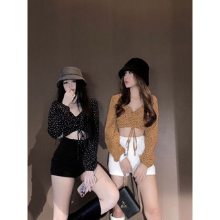 Crop tone tay dài rút ngực yoona fc 3217