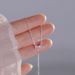 DÂY CHUYỀN BẠC MẶT NƠ ĐÍNH ĐÁ