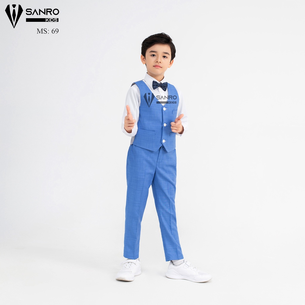 Bộ vest bé trai SANRO KIDS màu xanh nhạt cao cấp