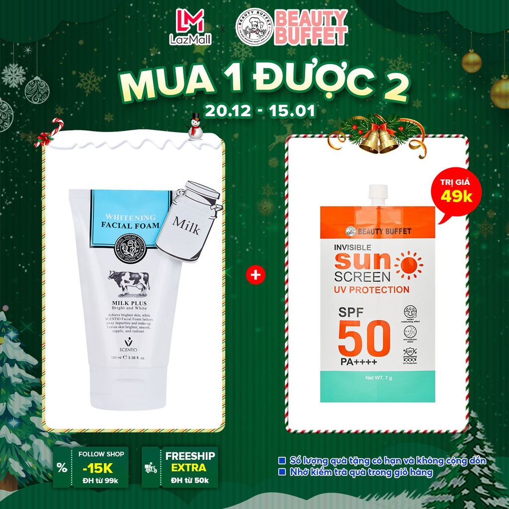 [Cleanser] Sữa rữa mặt tạo bọt làm trắng da Beauty Buffet Scentio Milk Plus 100ml