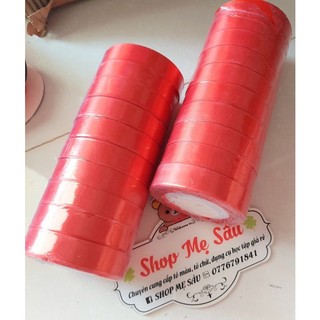 1 cuộn ruy băng lụa trơn màu đỏ bản 2cm