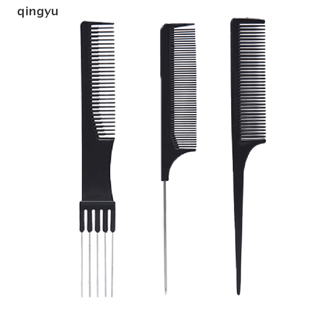 Bộ 10 Lược Màu Đen Chống Tĩnh Điện Chuyên Dụng Cho Salon Làm Tóc