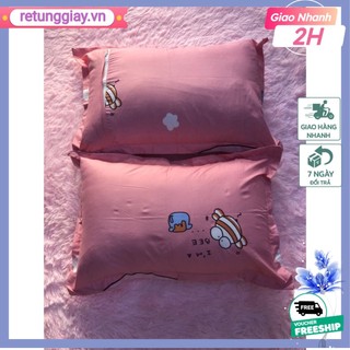 Đôi Vỏ Gối 🛏FREESHIP🛏 Vỏ Gối Nằm Gấu Nâu Cotton 45x65