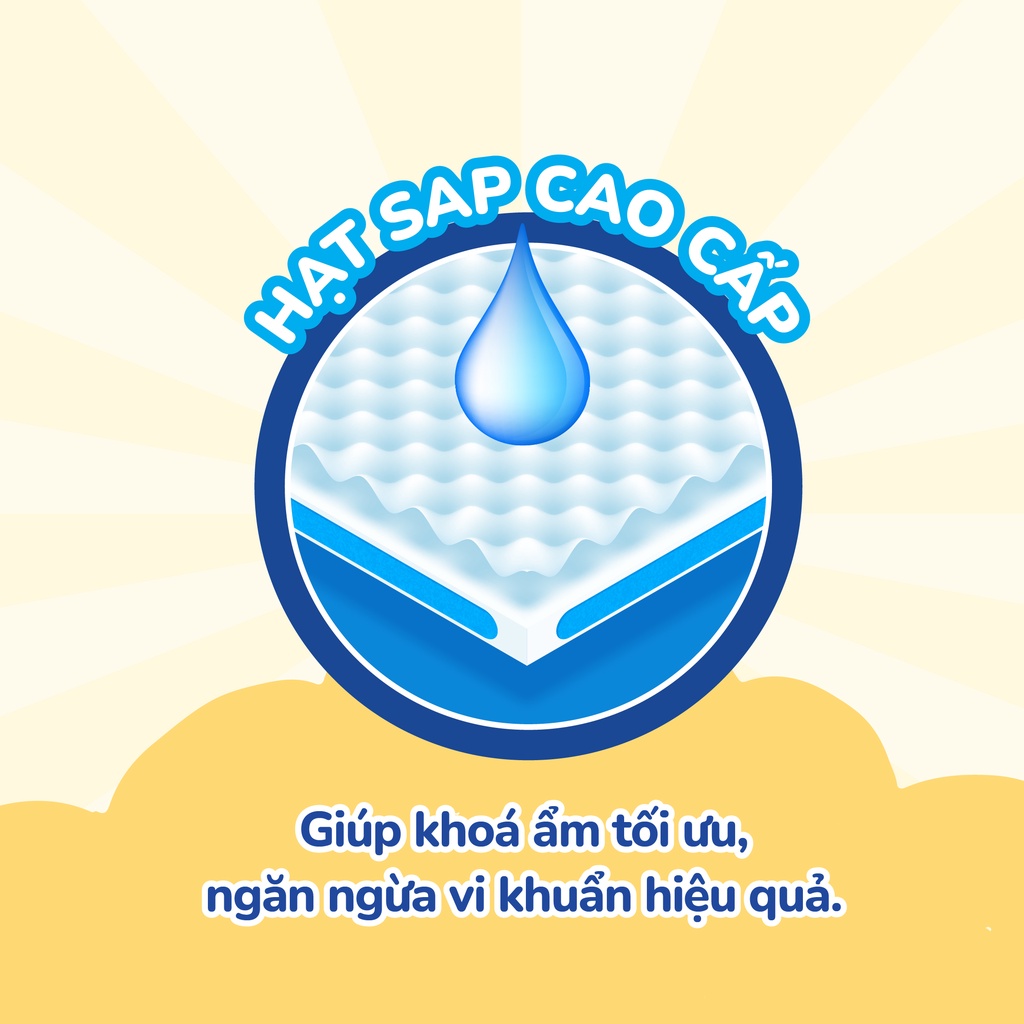 Tã/bỉm dán Gooby mềm mại, an toàn, siêu thấm hút size NB/S/M cho bé từ 4kg - 14kg