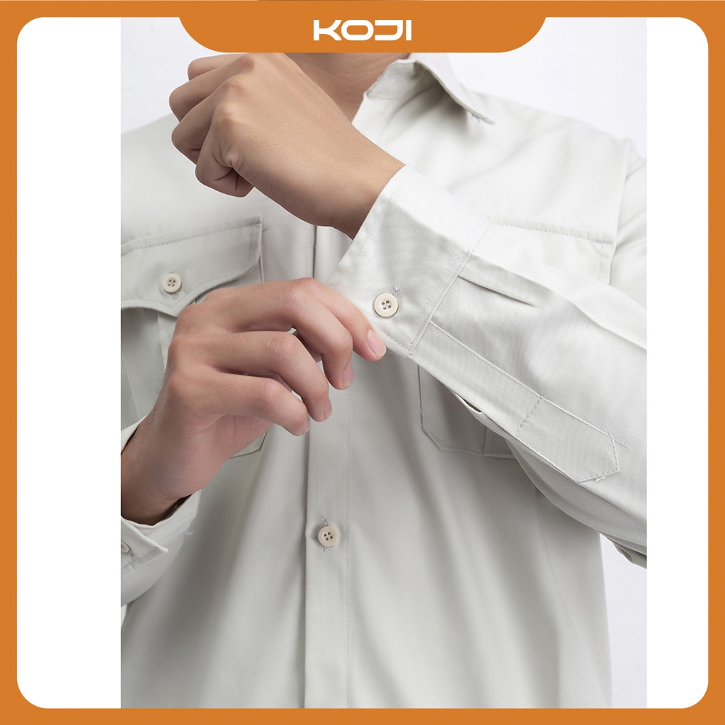 Bộ quần áo bảo hộ lao động KJ213 màu ghi sáng