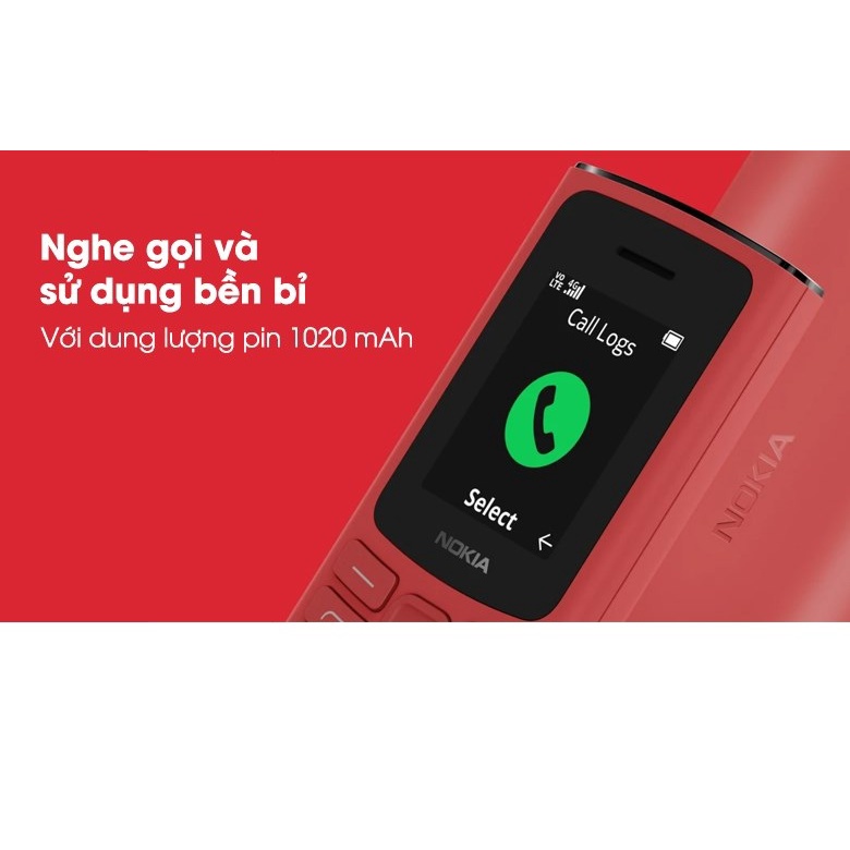 Điện thoại Nokia 105 4G - Hàng chính hãng, Bảo hành chính hãng 12 tháng