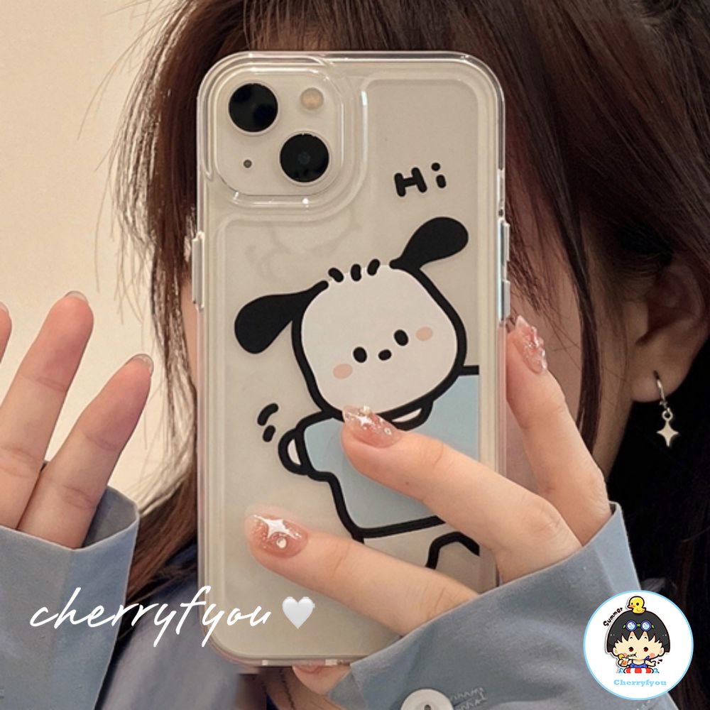 Cho IPhone 14 Pro Max Ốp Điện Thoại TPU Mềm Trong Suốt Siêu Mỏng Họa Tiết Chú Cún Hoạt Hình Cho IPhone 14 13 12 11 Pro Max XS XR 8 7 Plus